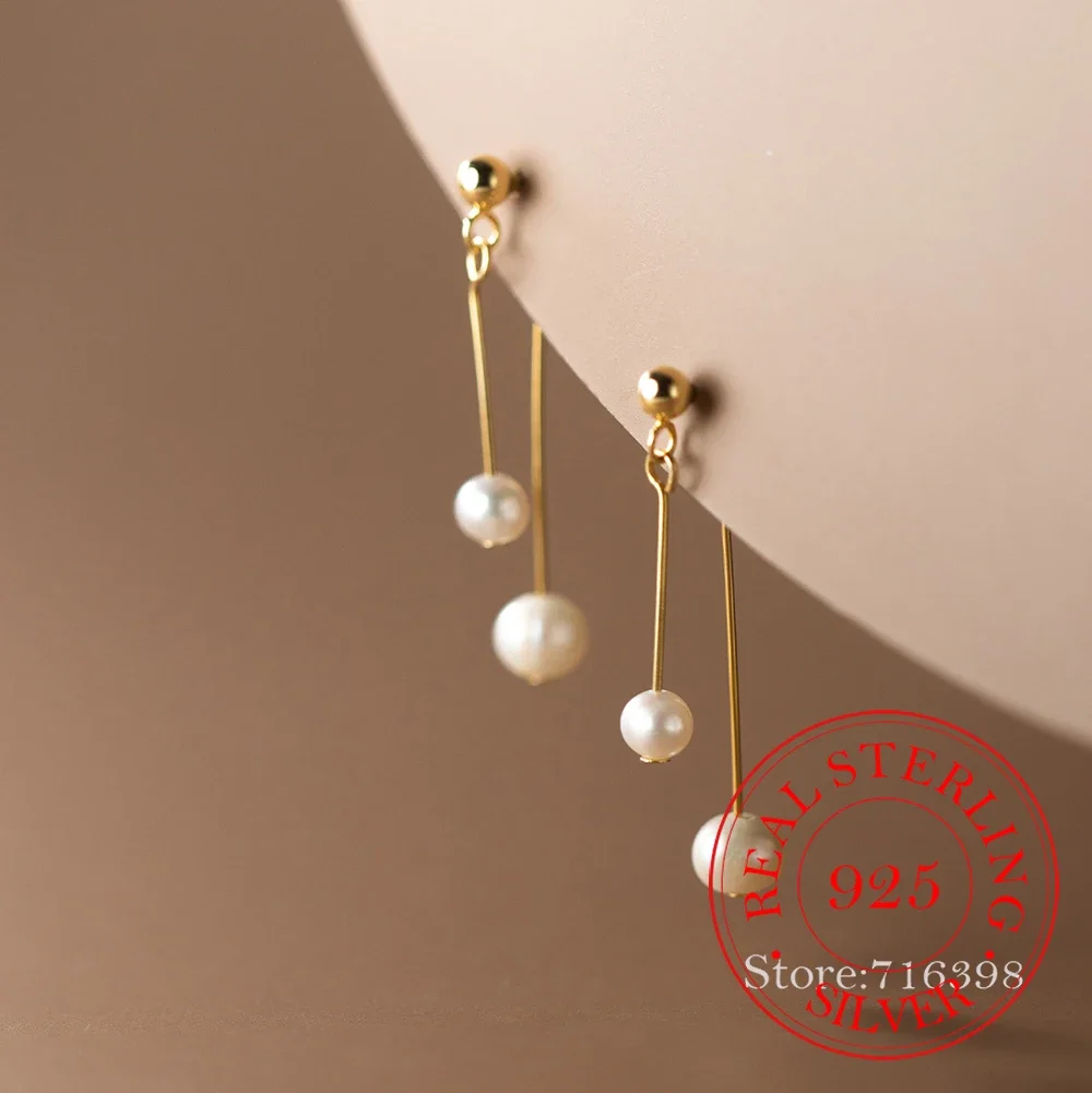 S925 Sterling Silver Long Tassel Pearl Stud Earrings For Women Kids 14K Gold Ear Wedding Party Jewelry Gift Female Pendientes
S925 Sterling Silver Long Tassel Pearl Stud Earrings For Women Kids 14K Gold Ear Wedding Party Jewelry Gift Female Pendientes
