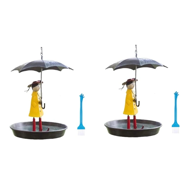 Outdoor Hanging Bird Feeder Set With Metal Chain And Umbrella Girl Shape, Feeder With Brush
Outdoor Hanging Bird Feeder Set With Metal Chain And Umbrella Girl Shape, Feeder With Brush