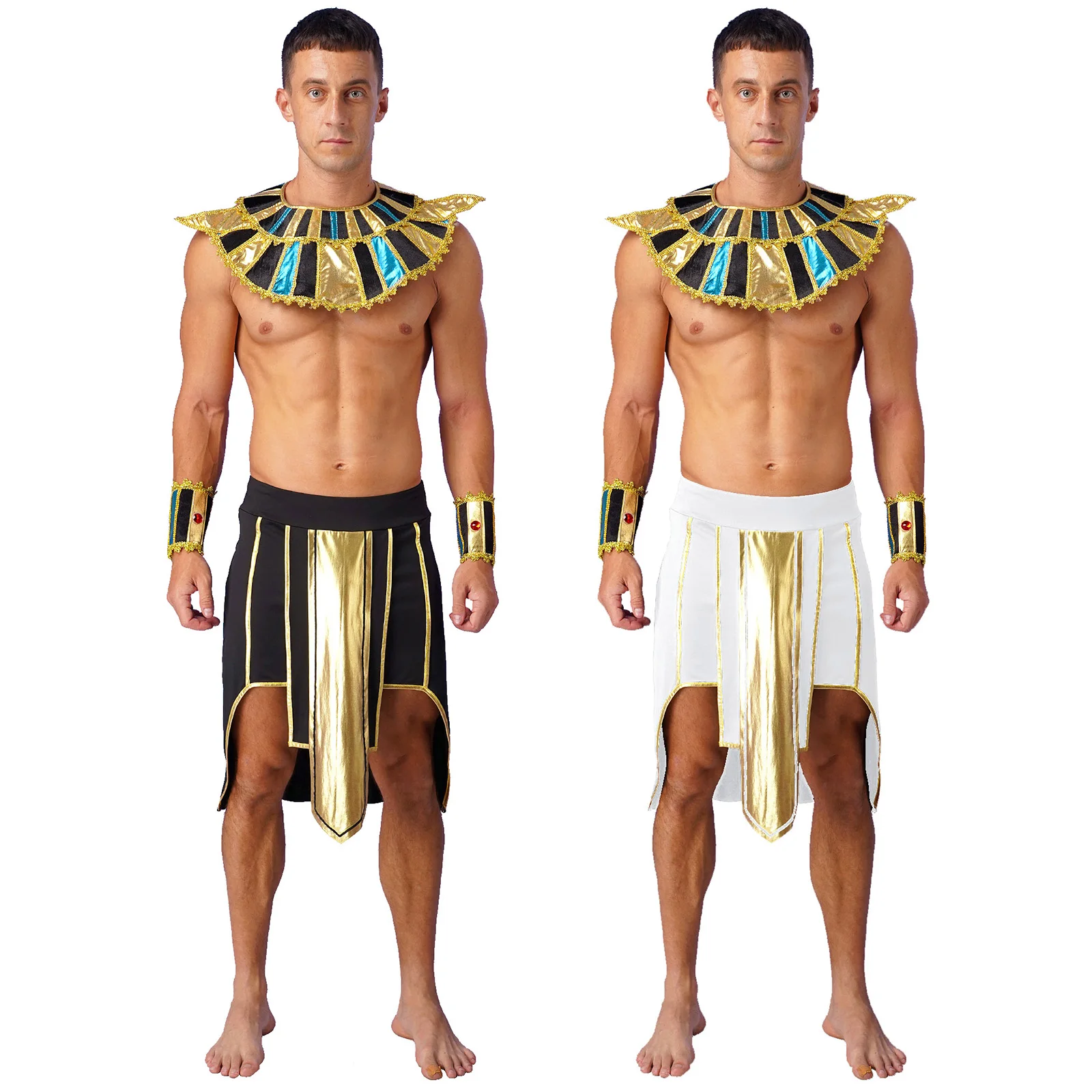 

Ancient Pharaoh Egypt King Egyptian Cleopatra Queen Costume Set for Mens Womes Halloween Cosplay Priest Ancient Egypt Clothing