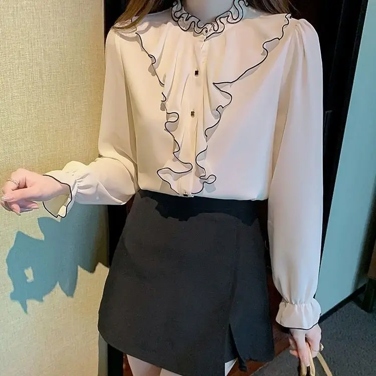 Loose Blouse Tops Women 2024 Autumn Female Long Sleeved Solid Color Shirt Spring Korean T-shirt Female Clothing Ladies V117
Loose Blouse Tops Women 2024 Autumn Female Long Sleeved Solid Color Shirt Spring Korean T-shirt Female Clothing Ladies V117