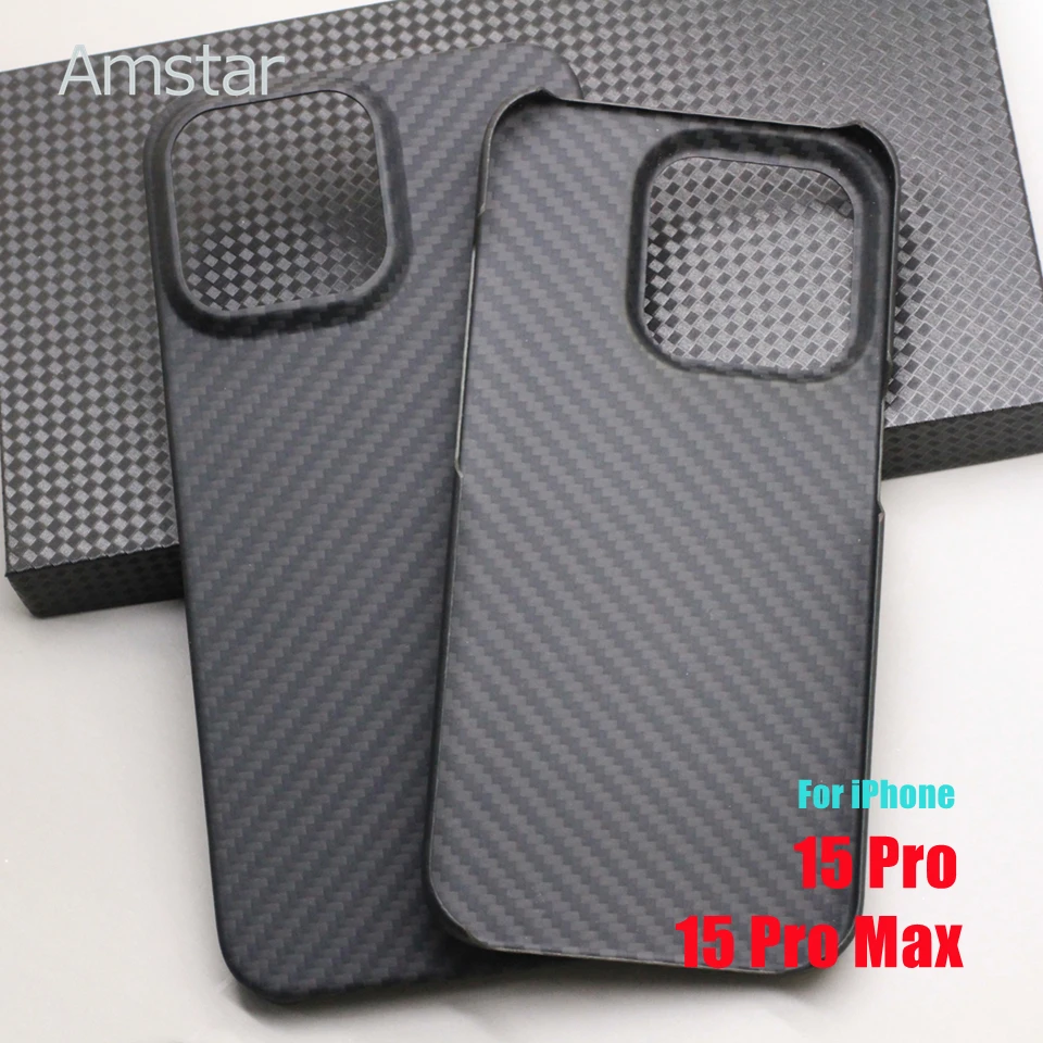 

Чехол Amstar из чистого углеродного волокна для телефона iPhone 15 Pro Max, ультратонкие чехлы с полуоборками, чехол из арамидного волокна для iPhone 15 Pro