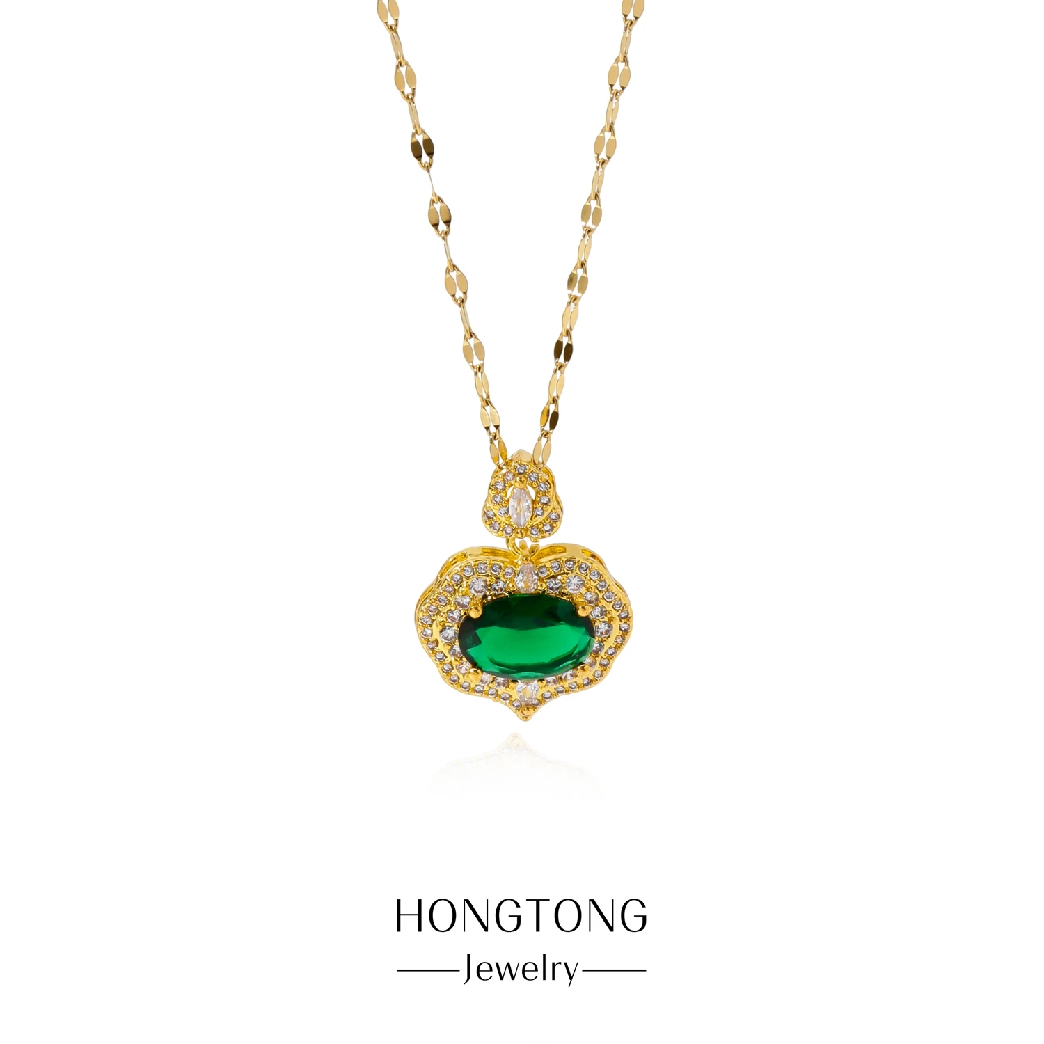 HONGTONG Light Luxury Micro Gilded Diamond Emerald Necklace Women's New Collarbone Chain Light Luxury Niche Design Sense
HONGTONG Light Luxury Micro Gilded Diamond Emerald Necklace Women's New Collarbone Chain Light Luxury Niche Design Sense