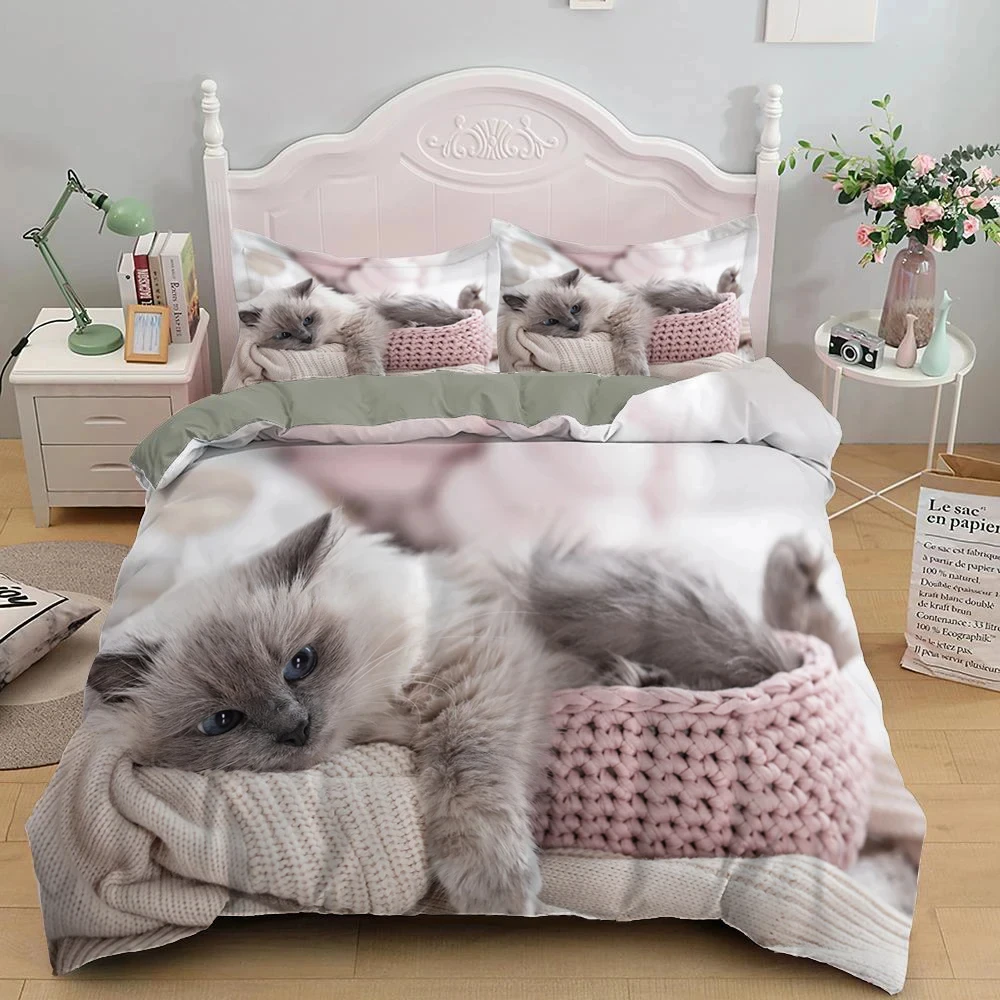 3D Printed Cute Kitten Pet Cat Animal Bedding Set Boys Girls Twin Queen Size Duvet Cover Pillowcase Bed Kids Adult Home Textile
3D Printed Cute Kitten Pet Cat Animal Bedding Set Boys Girls Twin Queen Size Duvet Cover Pillowcase Bed Kids Adult Home Textile