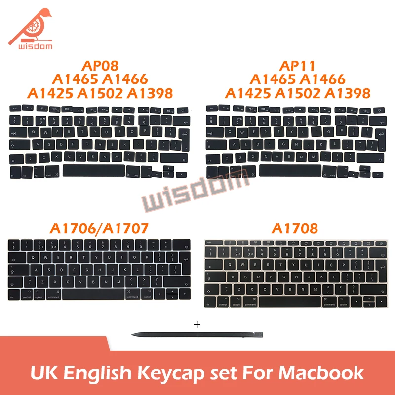 UK Laptop A1466 A1502 A1398 A1706 A1707 A1708 A1990 A1932 A2337 A2141 A2338 A2485 A2681 Keys Keycaps For Macbook Keyboard Repair
UK Laptop A1466 A1502 A1398 A1706 A1707 A1708 A1990 A1932 A2337 A2141 A2338 A2485 A2681 Keys Keycaps For Macbook Keyboard Repair