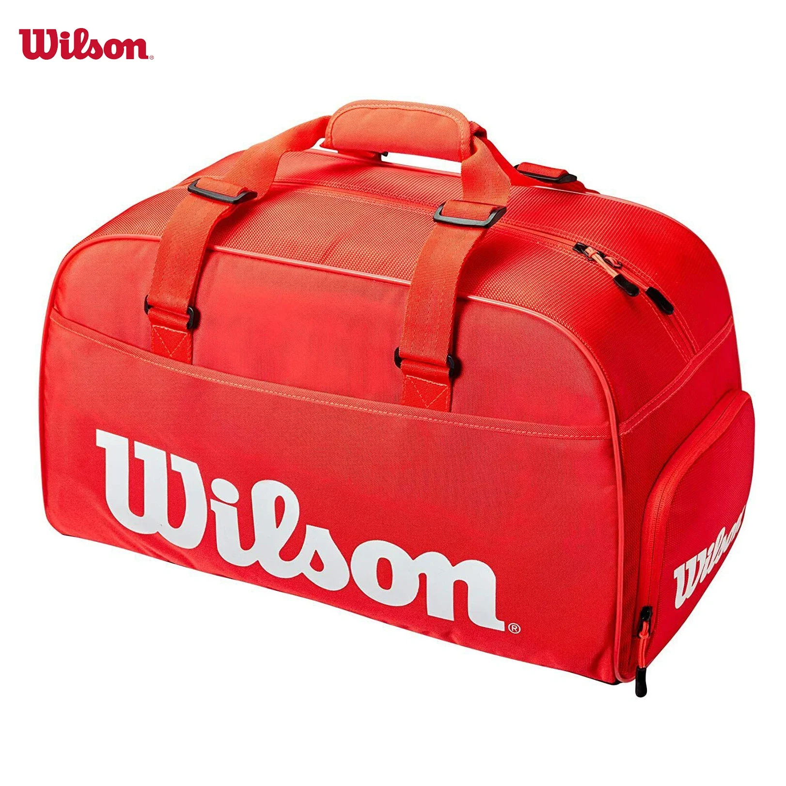 

Wilson 2024 Super Tour Duffle Racquets Bag Small Infrared Racket Sports Duffle Bag Court Tournament Tennis Bag Red WR8011001001