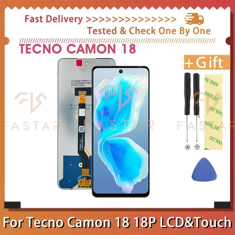 

6.8"Original For Tecno Camon18 Camon18P Camon18T LCD CH6 CH7 CH6n Display Digitizer Assembly Replacement Screen Camon 18 18T lcd