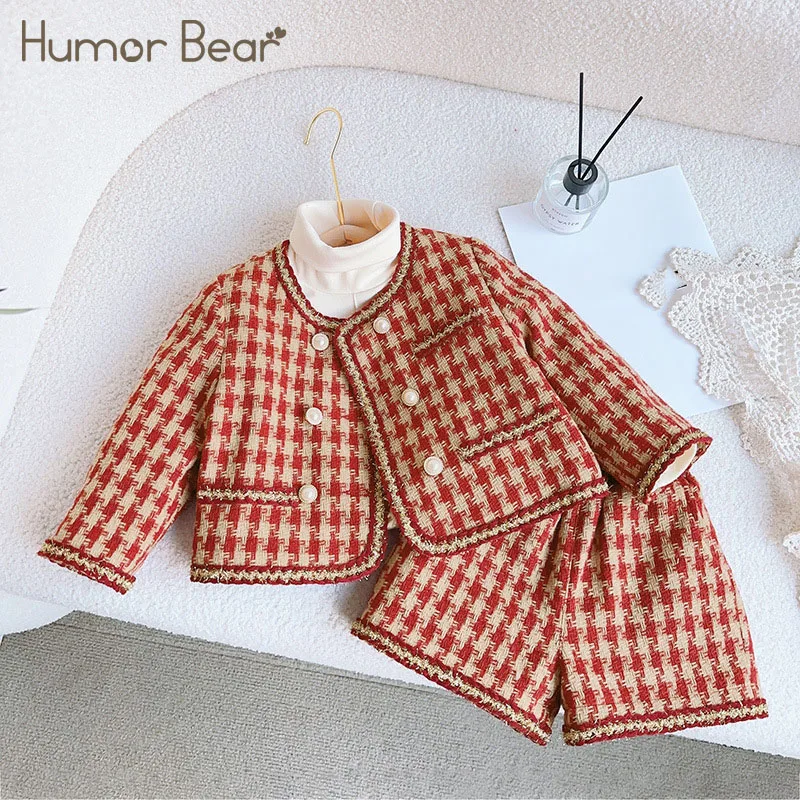 Humor Bear Spring Girl's Clothes Set Thousand Grid Bird Print Fashion Long Sleeve Coat + Shorts 2Pcs Casual Children's Wear
Humor Bear Spring Girl's Clothes Set Thousand Grid Bird Print Fashion Long Sleeve Coat + Shorts 2Pcs Casual Children's Wear