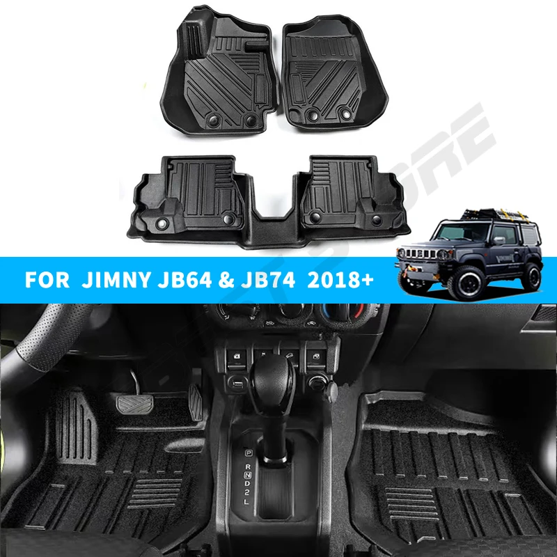 

3D TPE LHD RHD Floor Car Mat For Suzuki Jimny 2019-2023 JB74 JB64 Car Foot Pad Floor Liner Surrounded Carpet Car Accessories