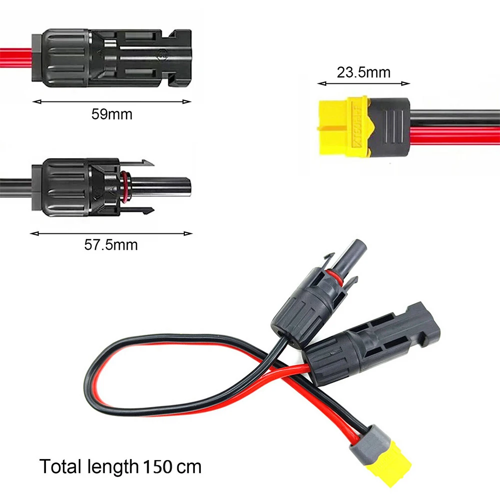 1pcs 12AWG Solar Panel Cable Connector XT60 Female Adapter Extension Charge Cable 150cm For Portable Power Station Parts
1pcs 12AWG Solar Panel Cable Connector XT60 Female Adapter Extension Charge Cable 150cm For Portable Power Station Parts
