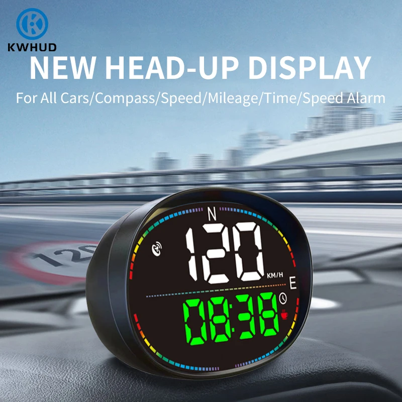

KWHUD HUD Head Up Display Car GPS Digital Speedometer Odometer Time Speed Alarm Compass Auto Gauge Meter for All Cars Motorcycle