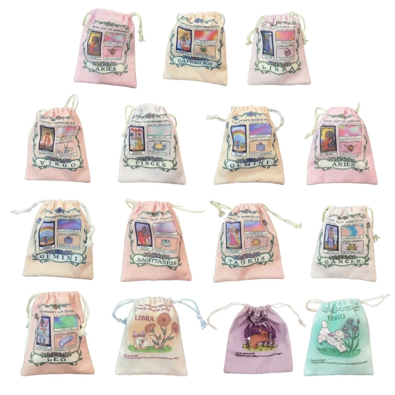 Tarot Card Storage Bag Board Game Cards Organizer Pouch Fashion Zodiac Drawstring Storage Bag for Dice Jewelry Trinket
Tarot Card Storage Bag Board Game Cards Organizer Pouch Fashion Zodiac Drawstring Storage Bag for Dice Jewelry Trinket