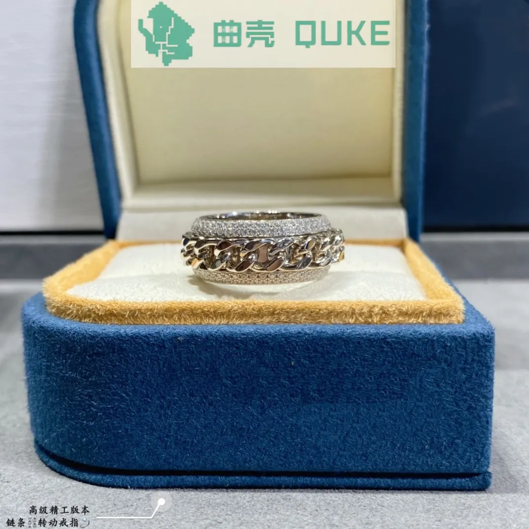 High end custom V-gold plated Mijin classic chain rotating men's and women's rings are fashionable and atmospheric
High end custom V-gold plated Mijin classic chain rotating men's and women's rings are fashionable and atmospheric