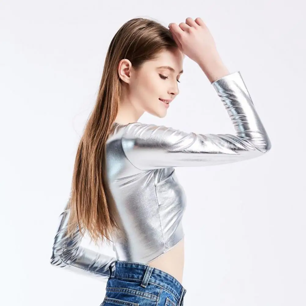 Lightweight Polyester Top Performance Dance Lady Blouse V Neck Faux Leather Pullover with Long Sleeve Slim Fit for Women's Club
Lightweight Polyester Top Performance Dance Lady Blouse V Neck Faux Leather Pullover with Long Sleeve Slim Fit for Women's Club