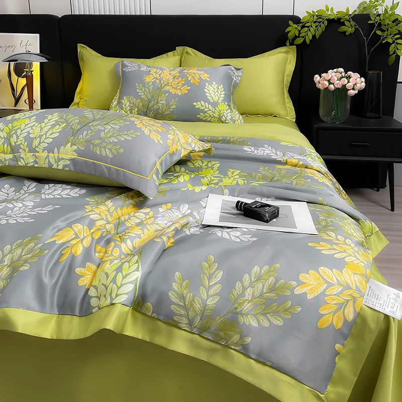 

1pc 100%Wash Silk Summer Quilt Printed Silky Ice Cooling Bedspread for Beds Single/Queen Smooth Blanket (without pillowcase)