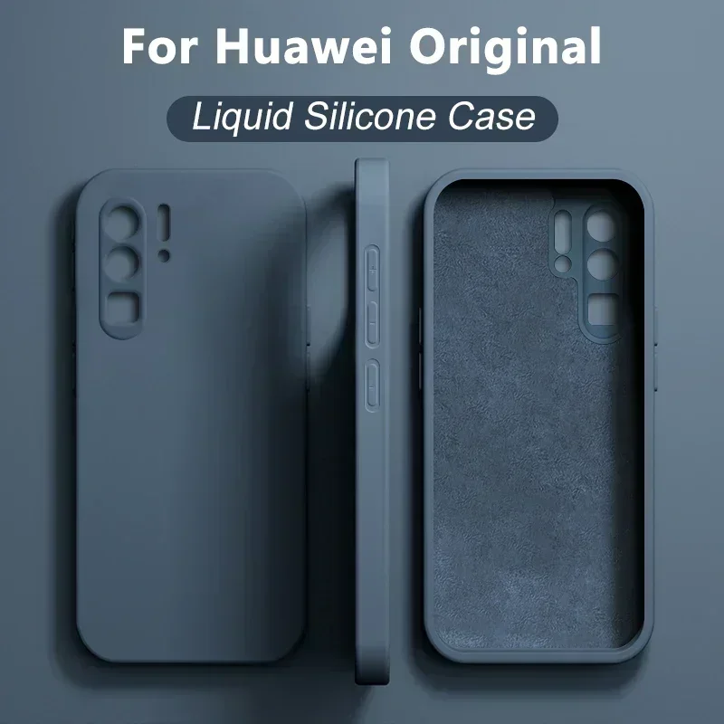 

Original Liquid Silicone Case For Huawei P30 P40 P50 Pro Lite Shockproof Cover For Huawei​ Mate 20 Pro Phone Cases Accessories