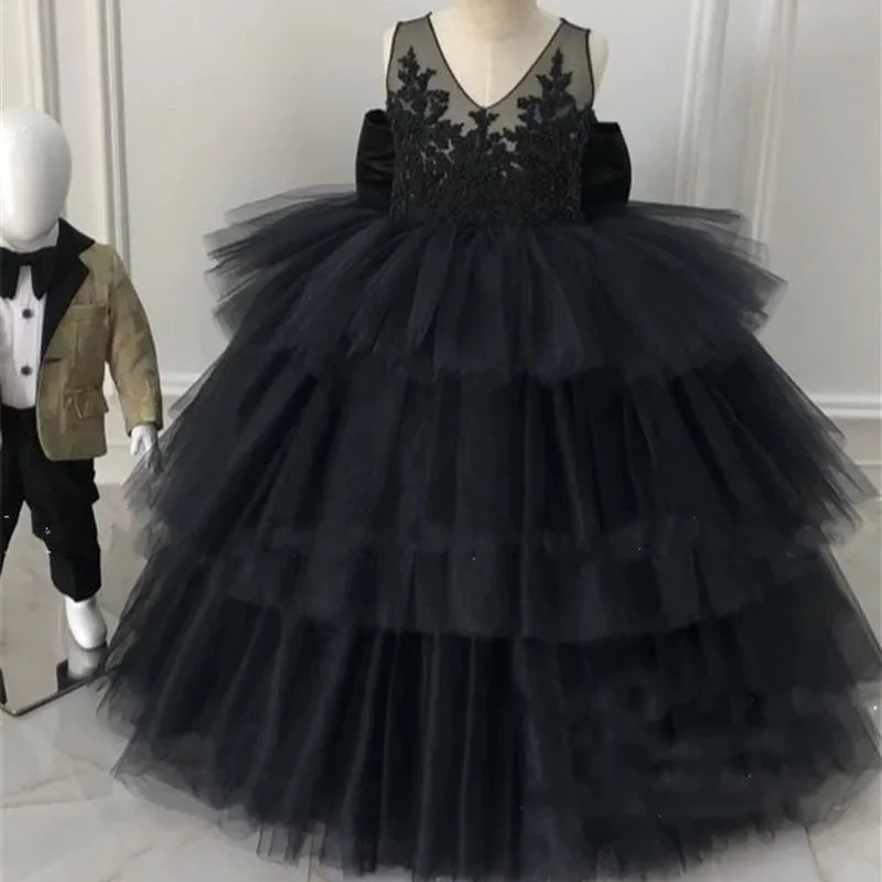 Pageant Baby Flower Girls Dress For Wedding Black Birthday Princess Gown Lace Beaded Plus Size Tulle Girls Party Gown With Bow
Pageant Baby Flower Girls Dress For Wedding Black Birthday Princess Gown Lace Beaded Plus Size Tulle Girls Party Gown With Bow