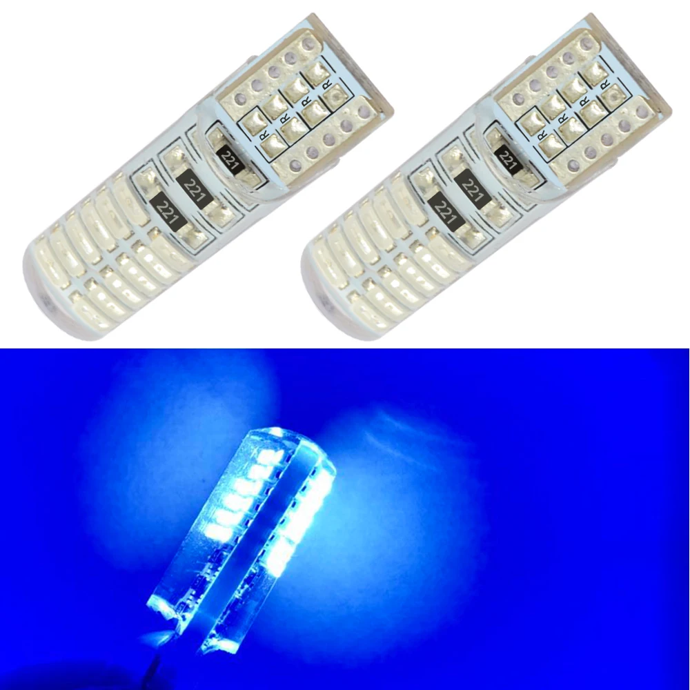 

2PCS Signal Trunk Light T10 W5W DC 12V Canbus Silicone Shell Dome Bulb IP65 4014 24SMD Led Parking Fog Lights Auto Car Styling