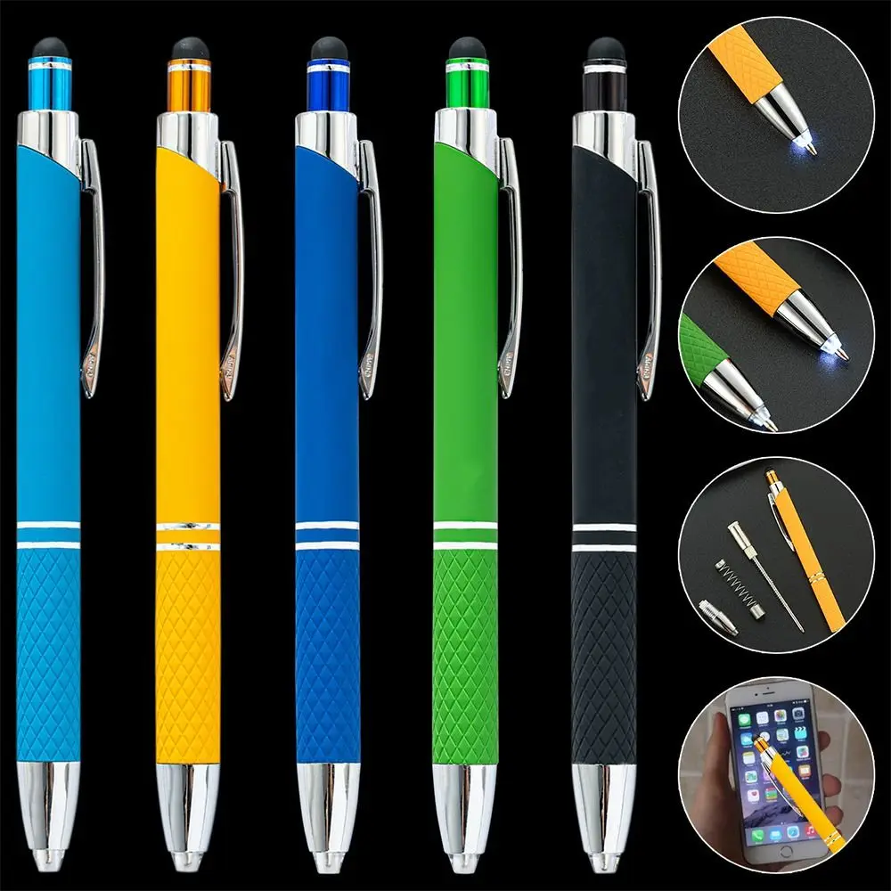 

3-In-1 Multi-Function Metal Capacitive Pen Ballpoint Pen Outdoor With Light Mobile Phone Screen Touch Gadgets Construction Tools