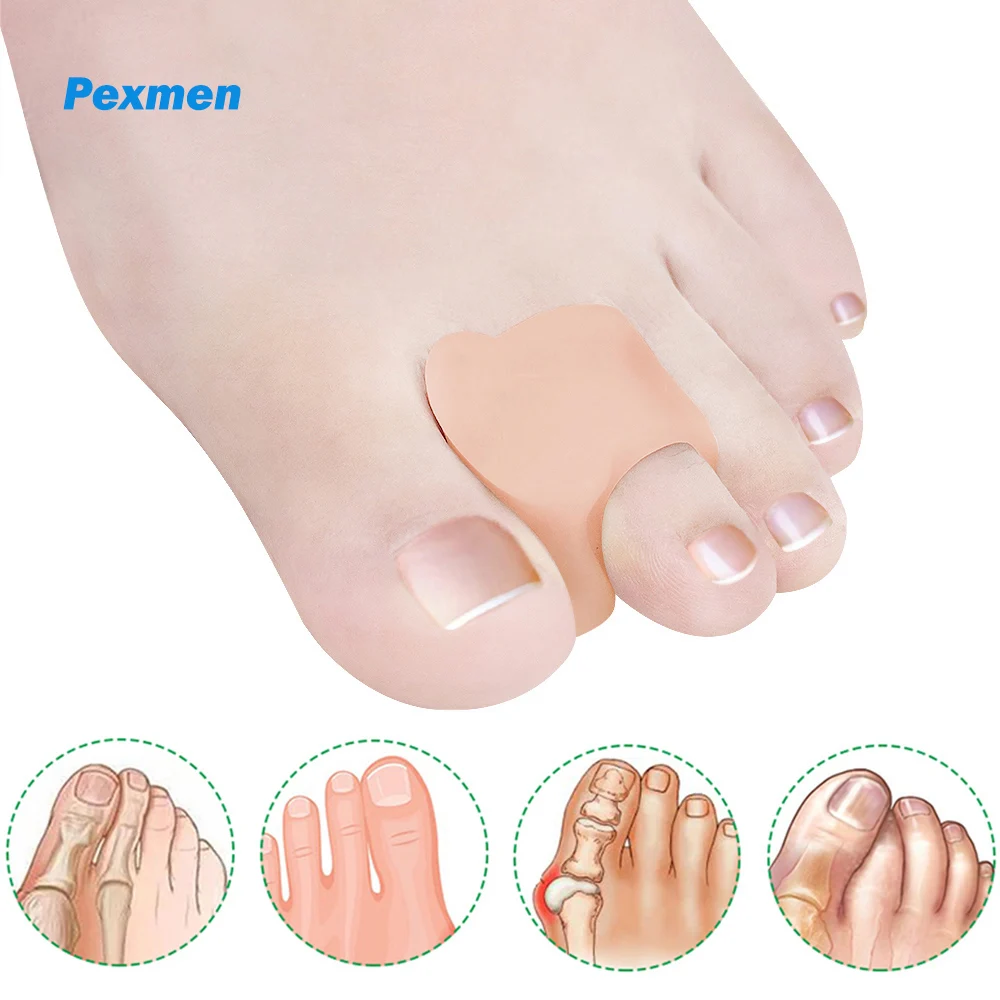 

Pexmen 2Pcs Gel Toe Separator Big Toe Spacers Single Loop Toe Spreader for Bunions Overlapping Toe Corrector and Protector