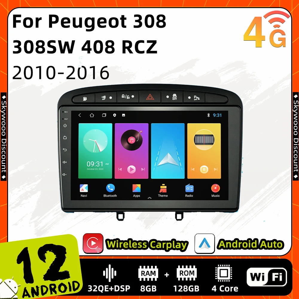 

Android Car Stereo 2 Din Radio for Peugeot 308 308SW 408 RCZ 2010-2016 Car Gps Navigation Car Multimedia Player Autoradio Audio