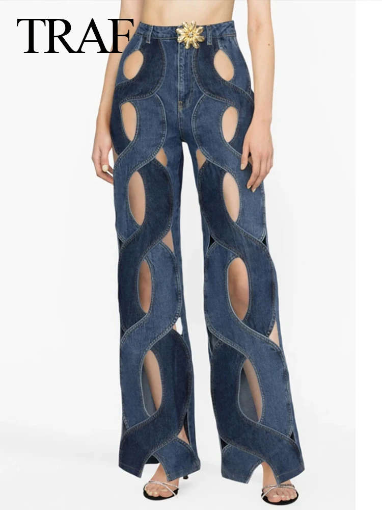 TRAF Women Casual Hollow Out Jeans Fashion Wide Leg Jeans 2023 Female Denim Pants Streetwear Criss Cross Straight Flare Pant
TRAF Women Casual Hollow Out Jeans Fashion Wide Leg Jeans 2023 Female Denim Pants Streetwear Criss Cross Straight Flare Pant