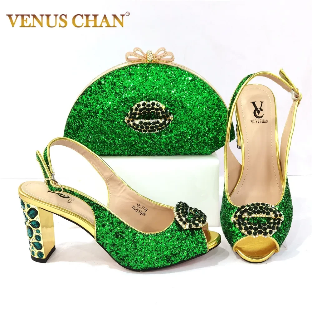 2024 Italian Design Fashion Crystal Slippers Nigeria Africa Popular Shoes Matching Bag Set Casual Versatile Round Heels Pumps
2024 Italian Design Fashion Crystal Slippers Nigeria Africa Popular Shoes Matching Bag Set Casual Versatile Round Heels Pumps