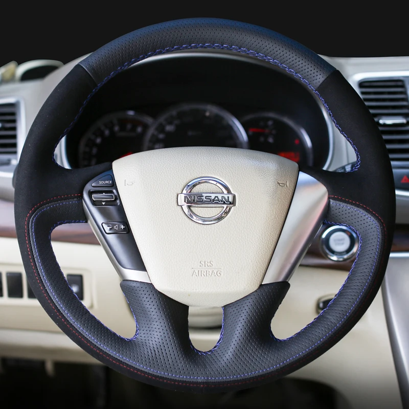 Customized High Quality Suede Leather Hand Stitched Steering Wheel Cover for Nissan Teana Murano Z51 Elgrand Quest
Customized High Quality Suede Leather Hand Stitched Steering Wheel Cover for Nissan Teana Murano Z51 Elgrand Quest