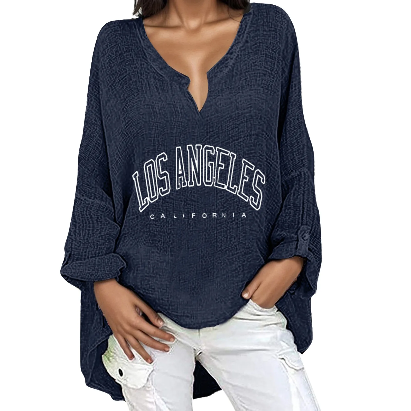 Womens Casual Cotton Linen Tops Long Sleeve V Neck Letter Printed T Shirts Spring Fall Loose Irregular Hem Tees Streetwear
Womens Casual Cotton Linen Tops Long Sleeve V Neck Letter Printed T Shirts Spring Fall Loose Irregular Hem Tees Streetwear