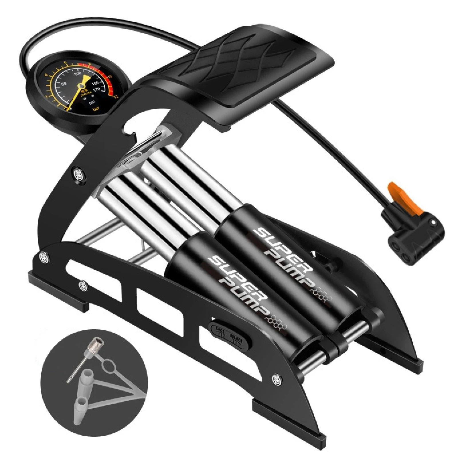 54B-01 Car / Motorcycle / Bicycle Pedal Air Pump Portable High Pressure Double Pipe Inflatable Cylinder Pedal Air Pump
54B-01 Car / Motorcycle / Bicycle Pedal Air Pump Portable High Pressure Double Pipe Inflatable Cylinder Pedal Air Pump