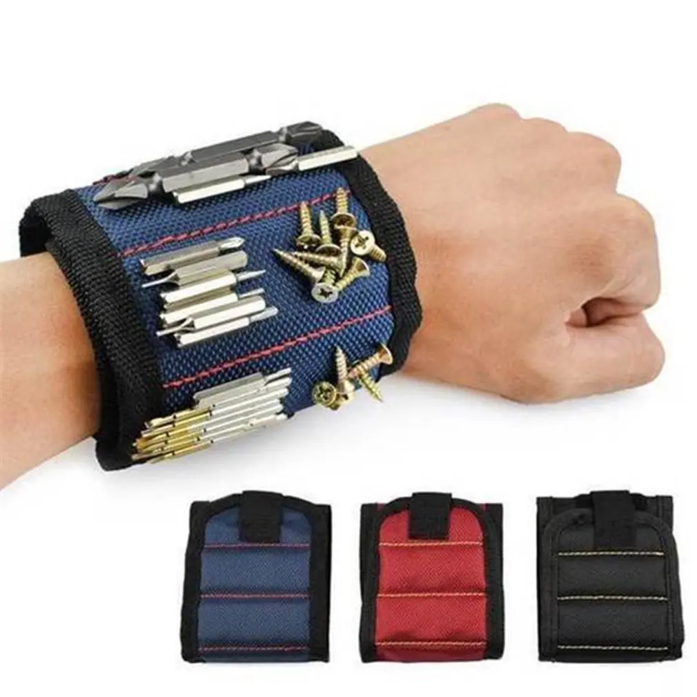 1Pcs Three Row Magnetic Wristband Kit Portable Tool Bag Super Powerful Magnets For Holding Screw Nail Nut Bolt Drill Bit Repair
1Pcs Three Row Magnetic Wristband Kit Portable Tool Bag Super Powerful Magnets For Holding Screw Nail Nut Bolt Drill Bit Repair