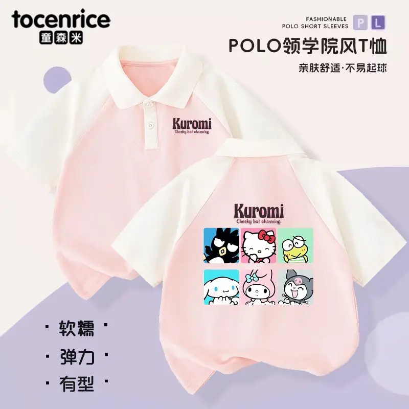 Kuromi Hello Kitty Anime Sweet Kawaii Sanrio Short-Sleeved T-Shirt Cute Cartoon Children T Shirt Ins Clothing Gifts for Kids
Kuromi Hello Kitty Anime Sweet Kawaii Sanrio Short-Sleeved T-Shirt Cute Cartoon Children T Shirt Ins Clothing Gifts for Kids