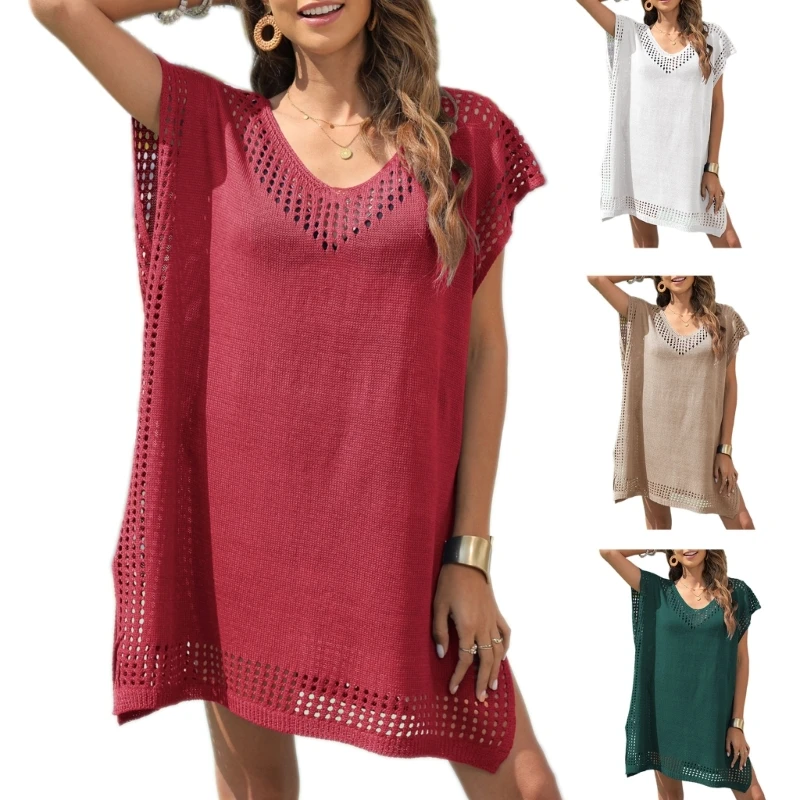 2024 New Solid Color Beach-Dress for Women Hollow out Bathing Suit Cover Up Swimsuit Cover Up V-neck Bikinis Cover Up Beachwear
2024 New Solid Color Beach-Dress for Women Hollow out Bathing Suit Cover Up Swimsuit Cover Up V-neck Bikinis Cover Up Beachwear