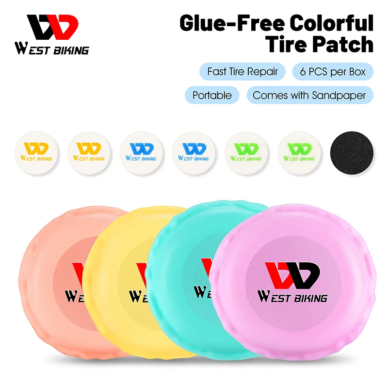 WEST BIKING Portable Bicycle Inner Tire Patch Colorful Tire Puncture Repair Kits MTB Road Bike Glue Free Fast Tire Repair Tools
WEST BIKING Portable Bicycle Inner Tire Patch Colorful Tire Puncture Repair Kits MTB Road Bike Glue Free Fast Tire Repair Tools