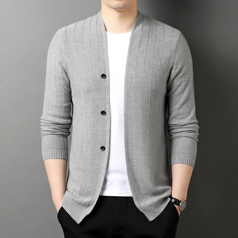 MACROSE Men's Sweater Cardigan Striped Sweater Coat Male Casual Solid Knitted Spring And Autumn Single Breasted Cardigan
MACROSE Men's Sweater Cardigan Striped Sweater Coat Male Casual Solid Knitted Spring And Autumn Single Breasted Cardigan