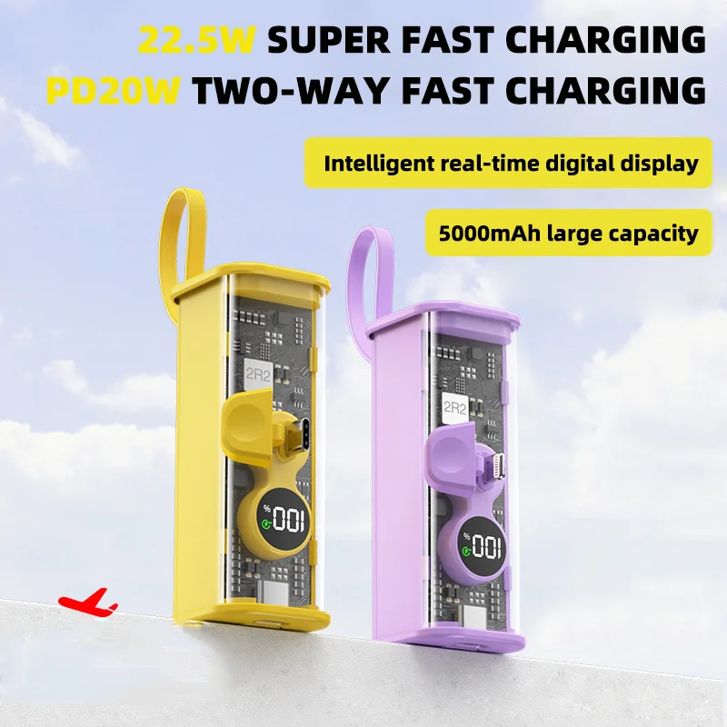 Mini Powerbank 4000mAh Power Bank 22.5W Fast Charge Transparent Portable Outdoor Smartphone External Battery Charger Power Board
Mini Powerbank 4000mAh Power Bank 22.5W Fast Charge Transparent Portable Outdoor Smartphone External Battery Charger Power Board