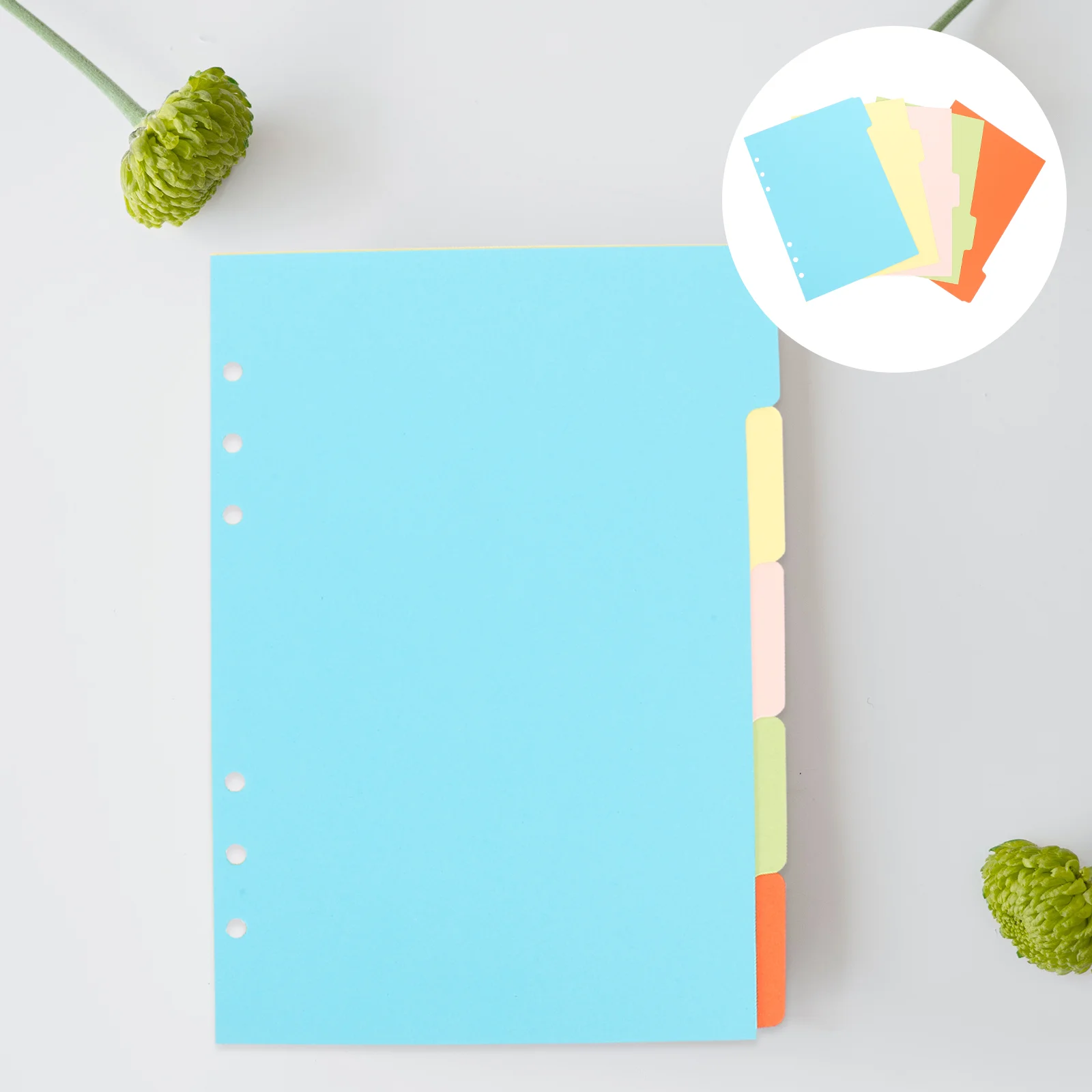

A5 Paper Index Divider Holes Binder Planner Notebook Paper Divider Separator Board Page Classification Tab Dividers
