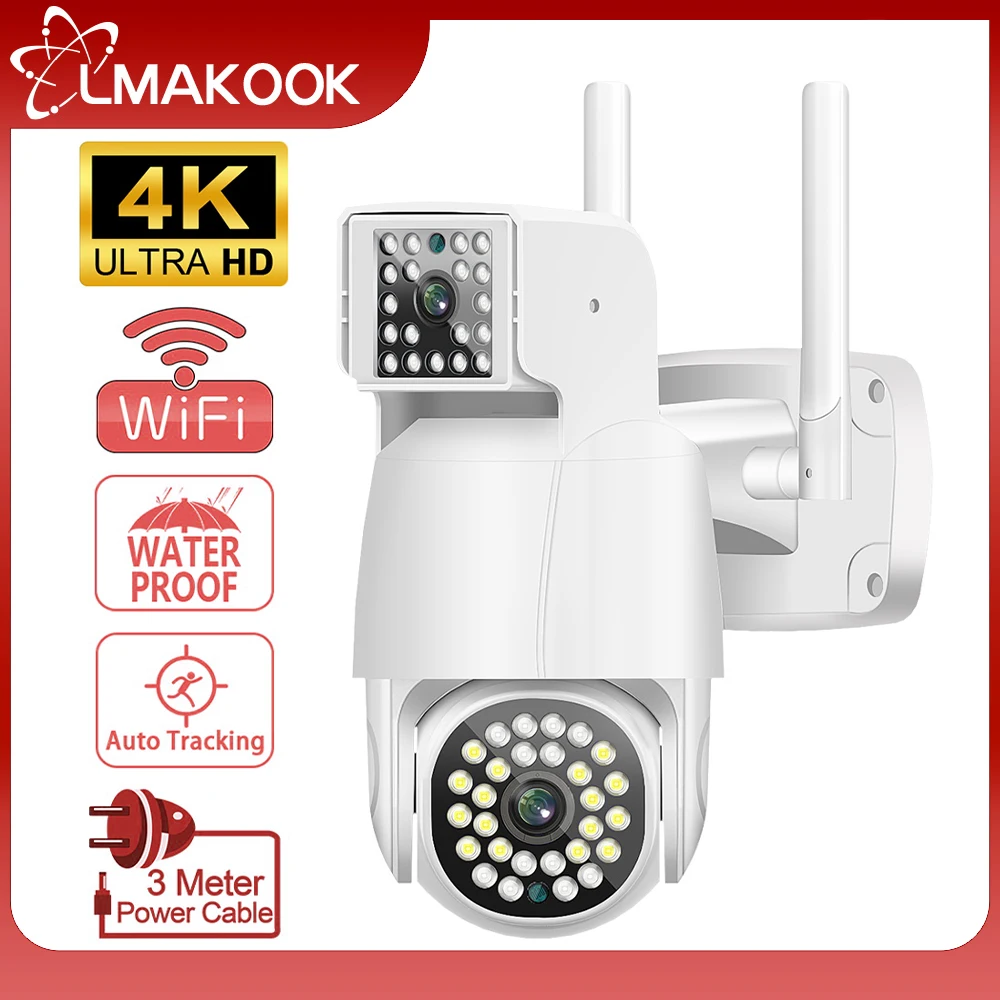 LMAKOOK 4K 8MP Dual Lens Wifi PTZ Camera 4MP Dual Screen AI Human Detection Auto Tracking Security CCTV Surveillance Camera
LMAKOOK 4K 8MP Dual Lens Wifi PTZ Camera 4MP Dual Screen AI Human Detection Auto Tracking Security CCTV Surveillance Camera