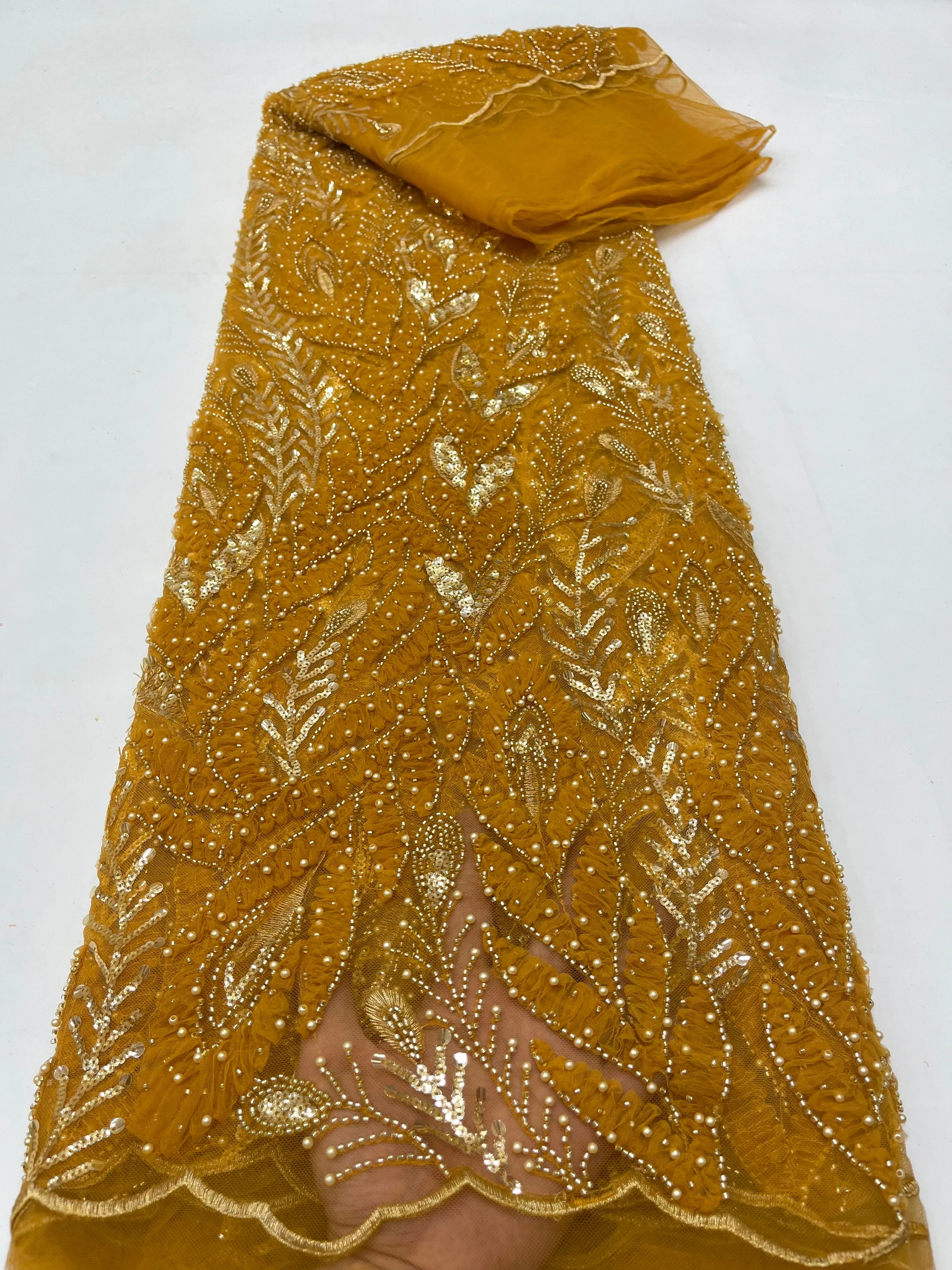 Elegant African Beaded Lace Fabric Luxury Nigerian Sequins French Embroidery Tulle Lace Fabric Couture Materiel Dubai Wedding
Elegant African Beaded Lace Fabric Luxury Nigerian Sequins French Embroidery Tulle Lace Fabric Couture Materiel Dubai Wedding