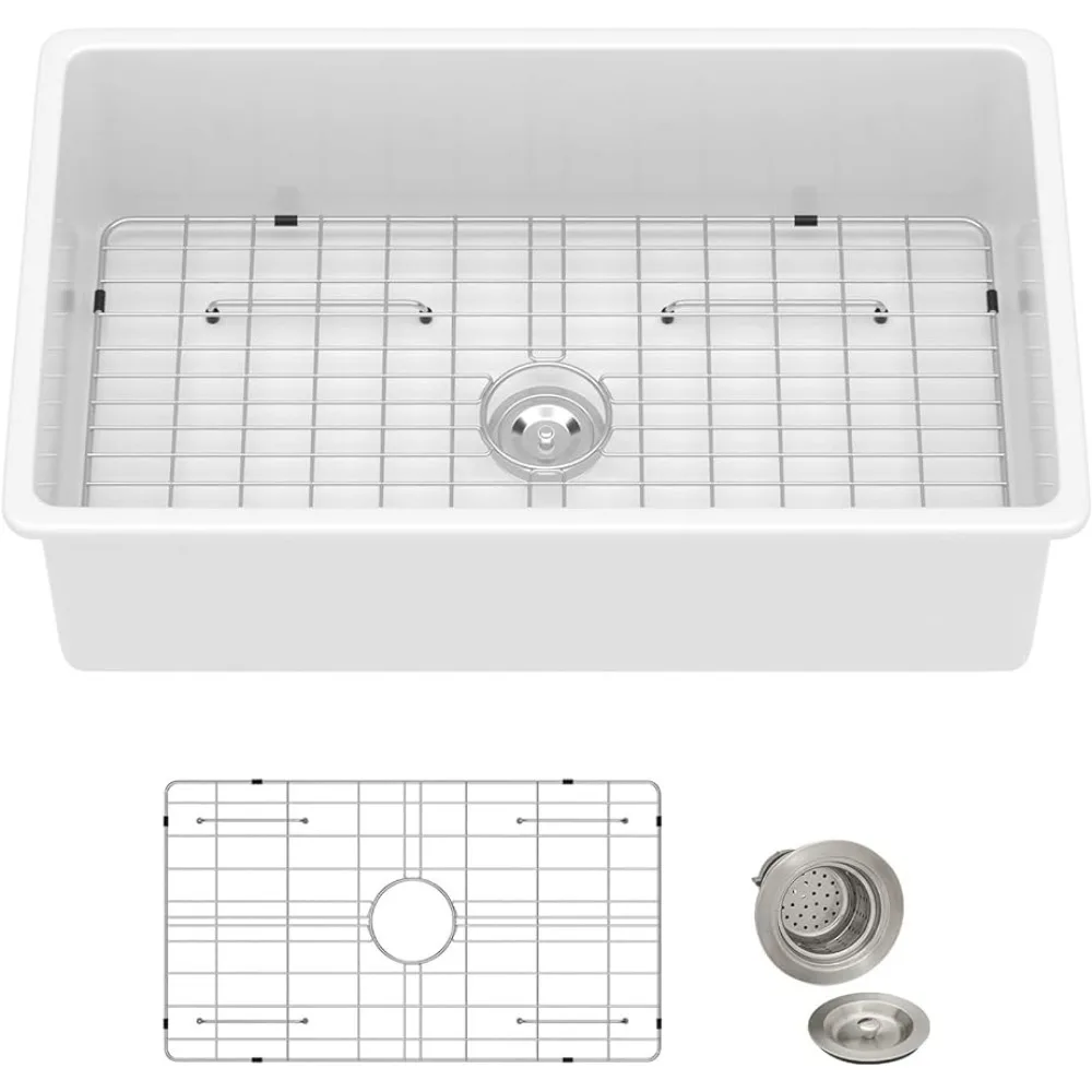 Gourmet Kitchen Sink Faucet 32 Inch White Undermount Kitchen Sink Fireclay Porcelain Ceramic Single Bowl Deep Accessories Home 
Gourmet Kitchen Sink Faucet 32 Inch White Undermount Kitchen Sink Fireclay Porcelain Ceramic Single Bowl Deep Accessories Home