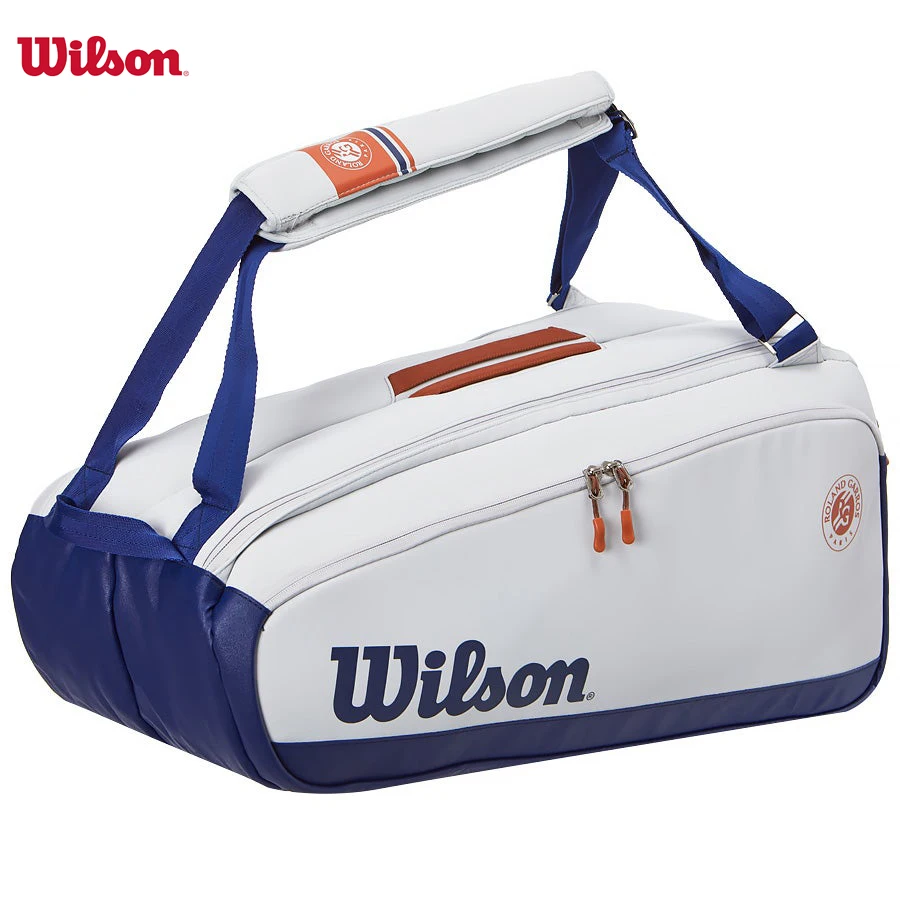 

Wilson Roland Garros Tour Premium Team 9-12pcs Large Tennis Racket Bag Heat Insulation Tennis Racquet Bag with 3 Compartments