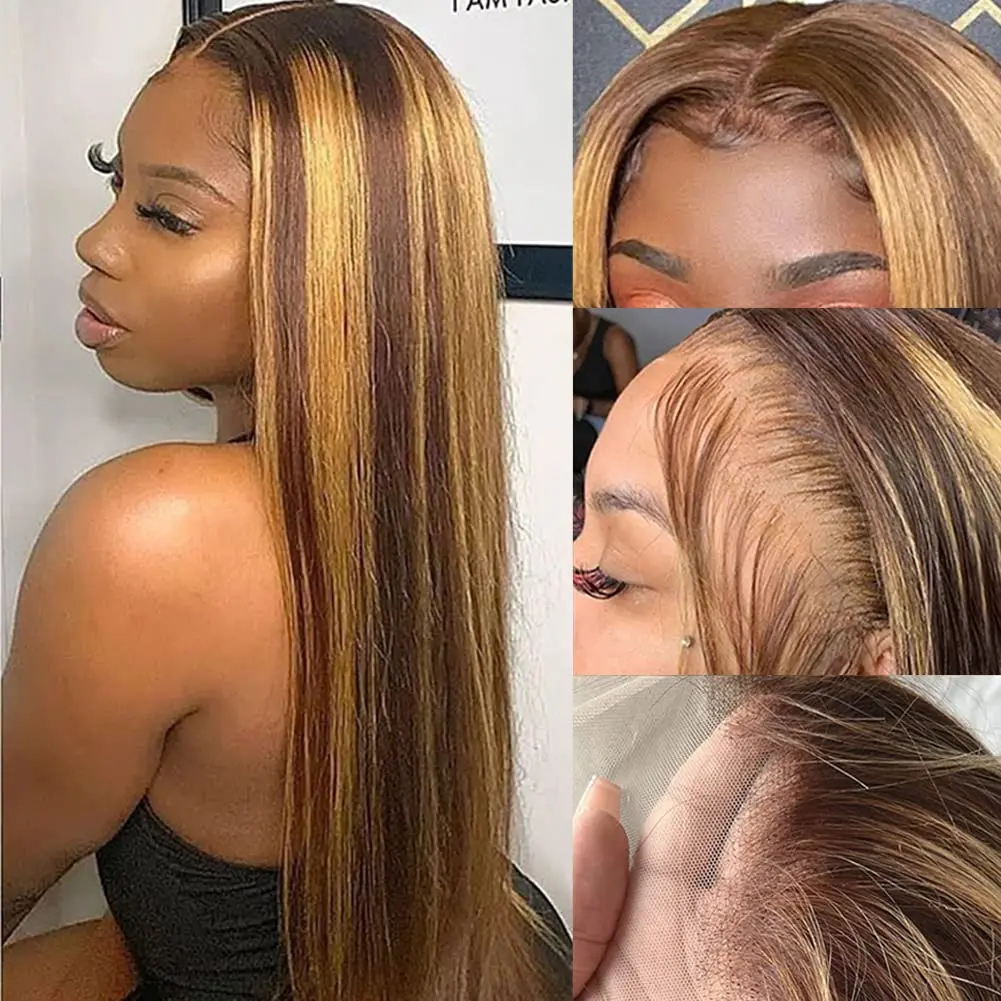 30 34Inch 4/27 Highlight Wig Human Hair Piano Ombre Colored Straight Transparent 13x4 Lace Frontal Wigs For Women Pre Plucked
30 34Inch 4/27 Highlight Wig Human Hair Piano Ombre Colored Straight Transparent 13x4 Lace Frontal Wigs For Women Pre Plucked