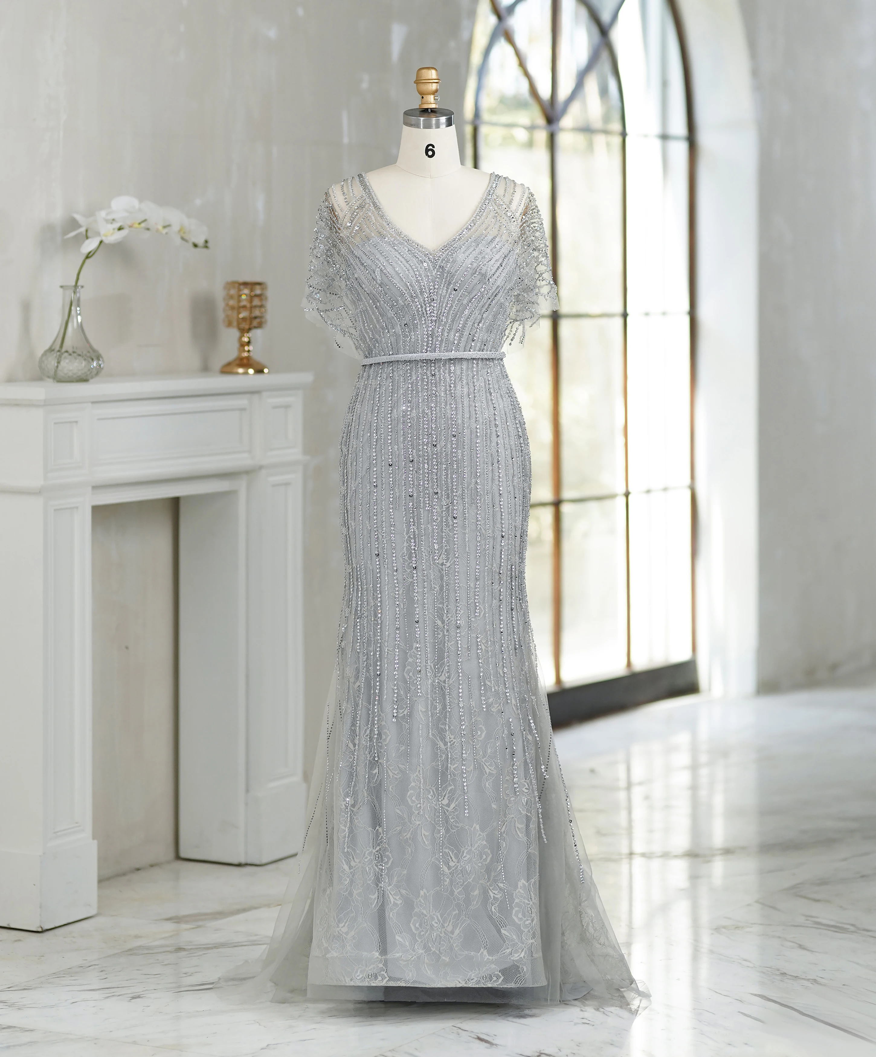 Linyang Gorgeous V Neck Prom Dress Floor Length With Cape Sleeves Beaded Evening Elegant Mermaid Party Dress For Women2023
Linyang Gorgeous V Neck Prom Dress Floor Length With Cape Sleeves Beaded Evening Elegant Mermaid Party Dress For Women2023