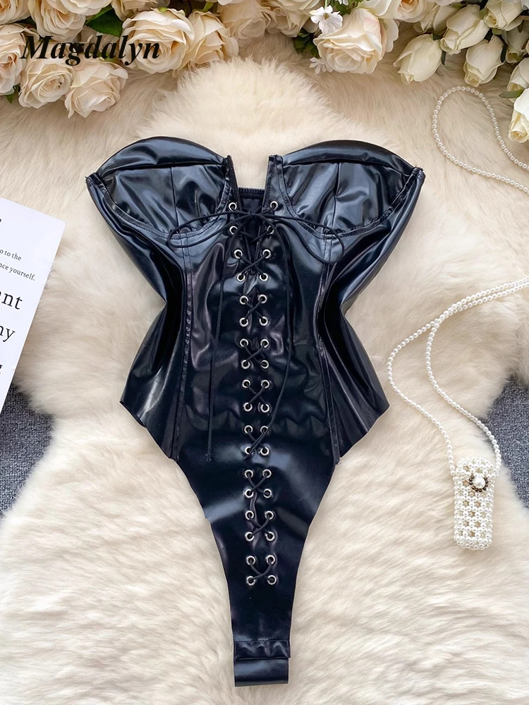 Magdalyn Women Sexy PU Bodysuit Tops One Piece Bodycon Catsuit Solid Slim Off Shoulder Rompers Party Fashion Faux Leather Onesie
Magdalyn Women Sexy PU Bodysuit Tops One Piece Bodycon Catsuit Solid Slim Off Shoulder Rompers Party Fashion Faux Leather Onesie