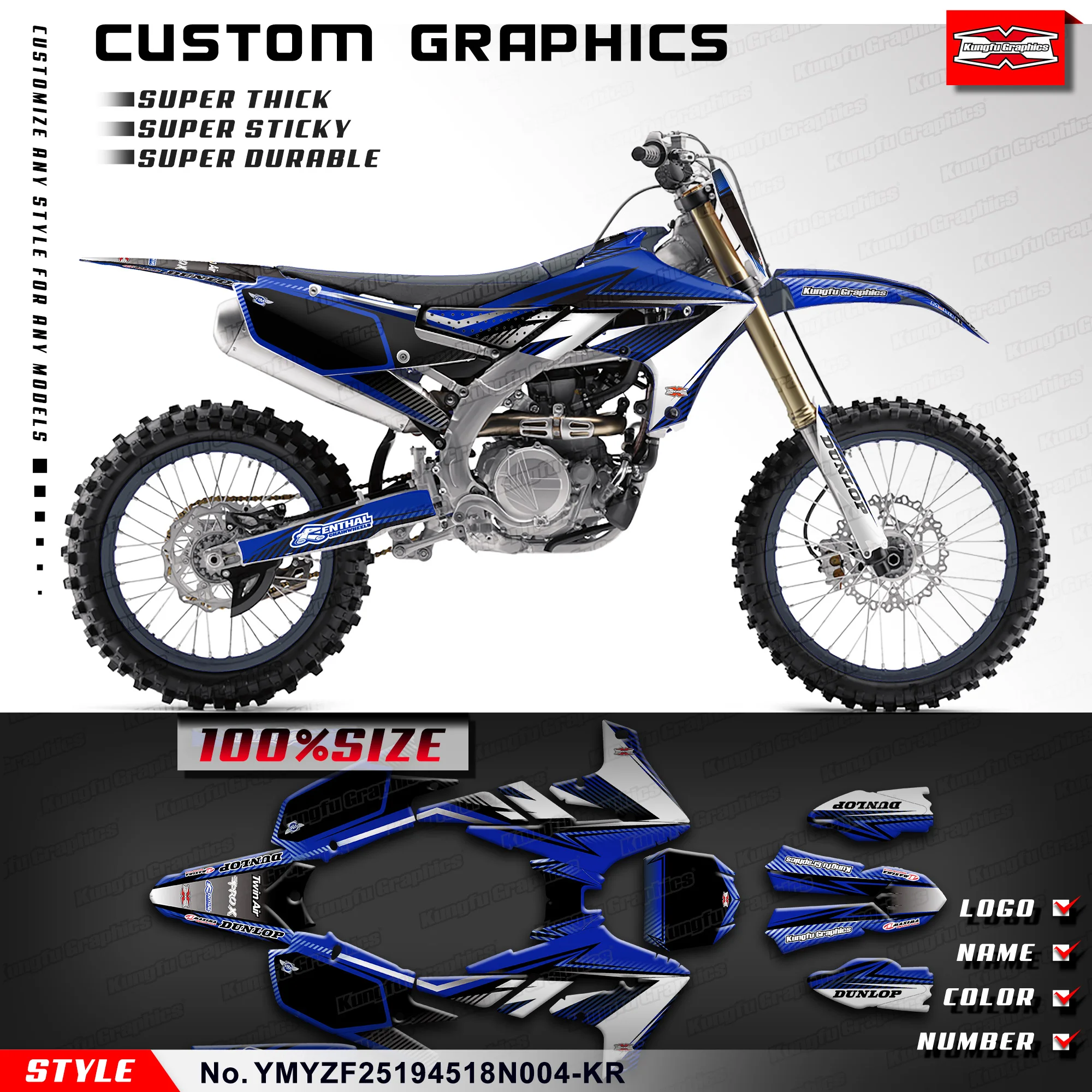KUNGFU графика мотоцикла Виниловая наклейка для Yamaha YZ250F 19-23 YZ450F 18-22, YMYZF25194518N004-KR
KUNGFU графика мотоцикла Виниловая наклейка для Yamaha YZ250F 19-23 YZ450F 18-22, YMYZF25194518N004-KR