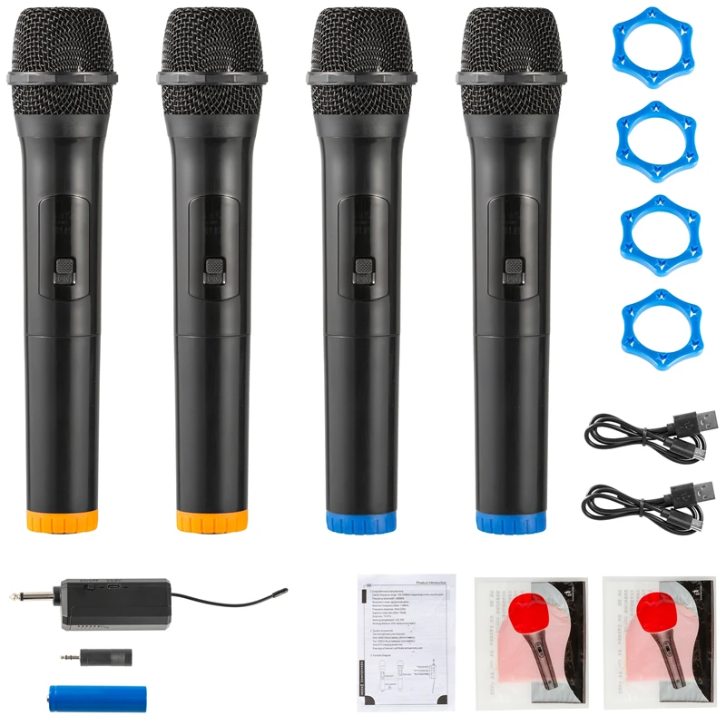 VHF 4 Channel Wireless Microphone System Professional Handheld Dynamic Microphone Karaoke Mic for Home Party Speaker Church
VHF 4 Channel Wireless Microphone System Professional Handheld Dynamic Microphone Karaoke Mic for Home Party Speaker Church