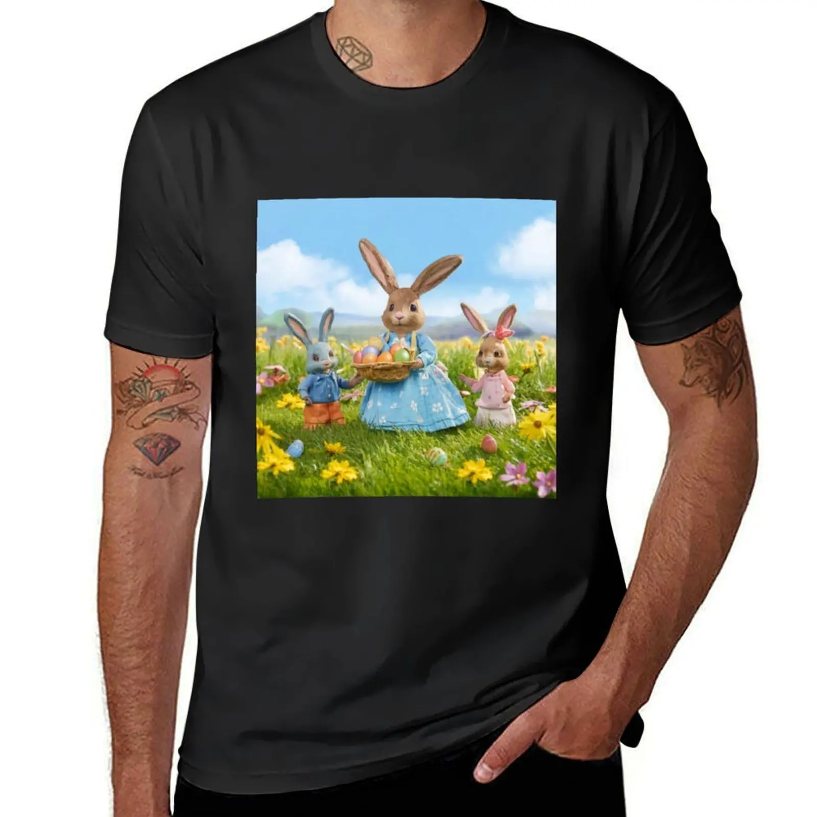 Family of Easter Bunnies in a Field of Flowers T-Shirt Short sleeve tee summer clothes cute clothes men t shirts
Family of Easter Bunnies in a Field of Flowers T-Shirt Short sleeve tee summer clothes cute clothes men t shirts