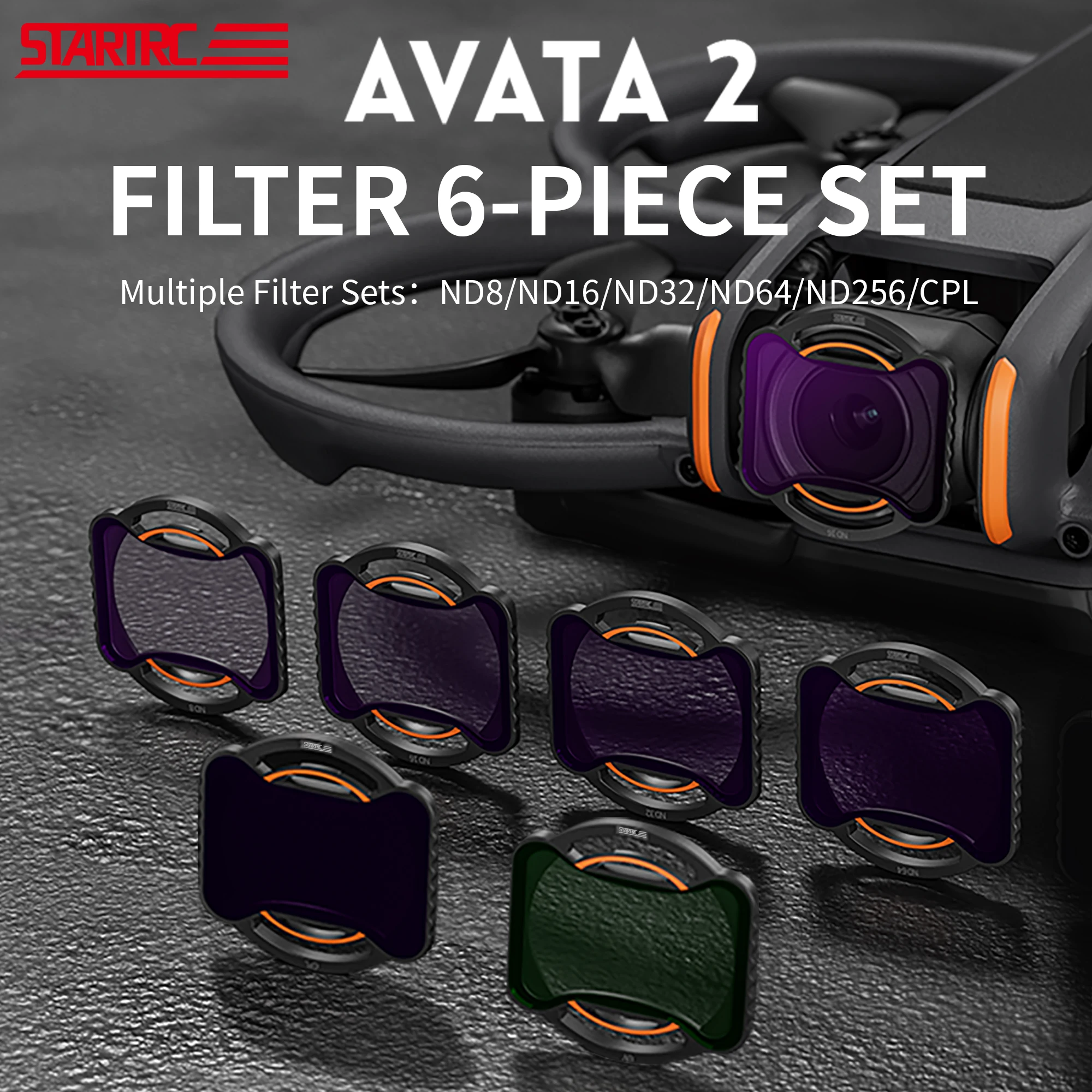 

STARTRC ND Filter Set for DJI Avata 2 Camera Lens Filter CPL ND16 ND8 ND32 ND64 ND256 UV Filters Avata 2 Drone Accessories