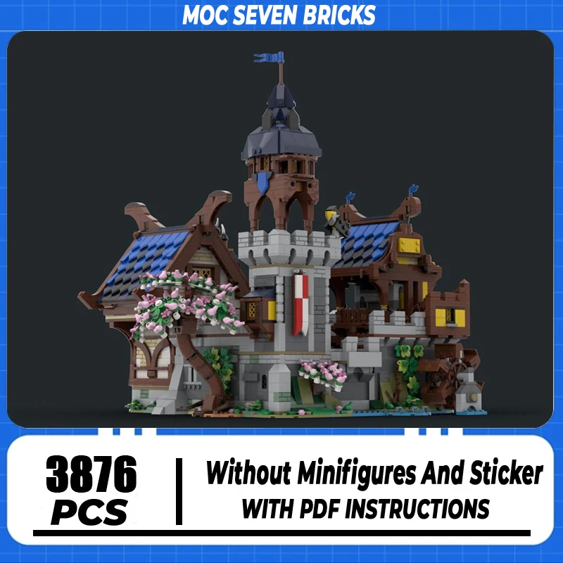 

Medieval Castle Moc Building Blocks Falconer's Fortress Model Technology Brick DIY Black Falcons Toy For Holiday Gifts