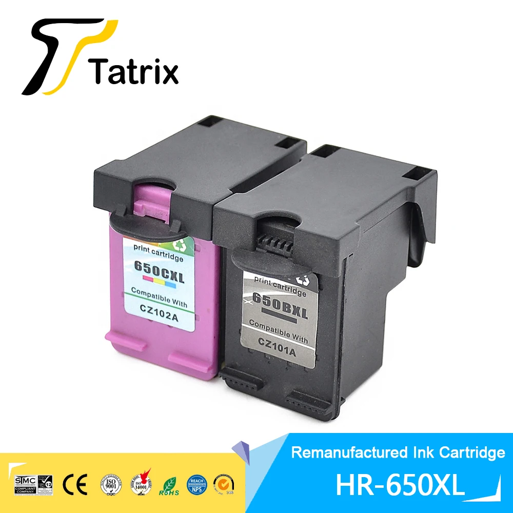 Tatrix 650XL Premium Remanufactured Color Inkjet hp 650XL Ink Cartridge for HP Ink Advantage 650 Deskjet 1015 4645 Printer
Tatrix 650XL Premium Remanufactured Color Inkjet hp 650XL Ink Cartridge for HP Ink Advantage 650 Deskjet 1015 4645 Printer