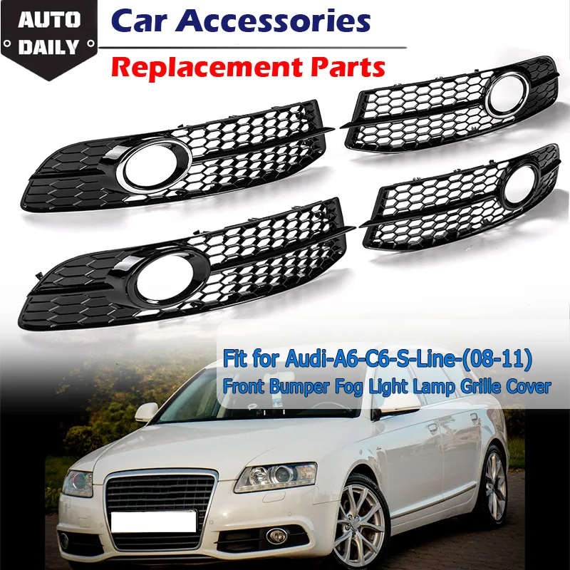 Fog Lamp Shell Bezel Front Bumper Fog Light Cover Black Frame Grille Panel With Lamp Hole Fit For Audi A6 C6 S-Line 2008-2011
Fog Lamp Shell Bezel Front Bumper Fog Light Cover Black Frame Grille Panel With Lamp Hole Fit For Audi A6 C6 S-Line 2008-2011
